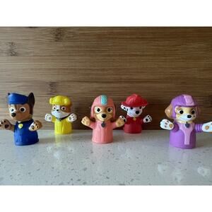 Paw Patrol Finger Puppet Figure Toy Chase Marshall Skye Zuma Rubble Dog Set Of 5